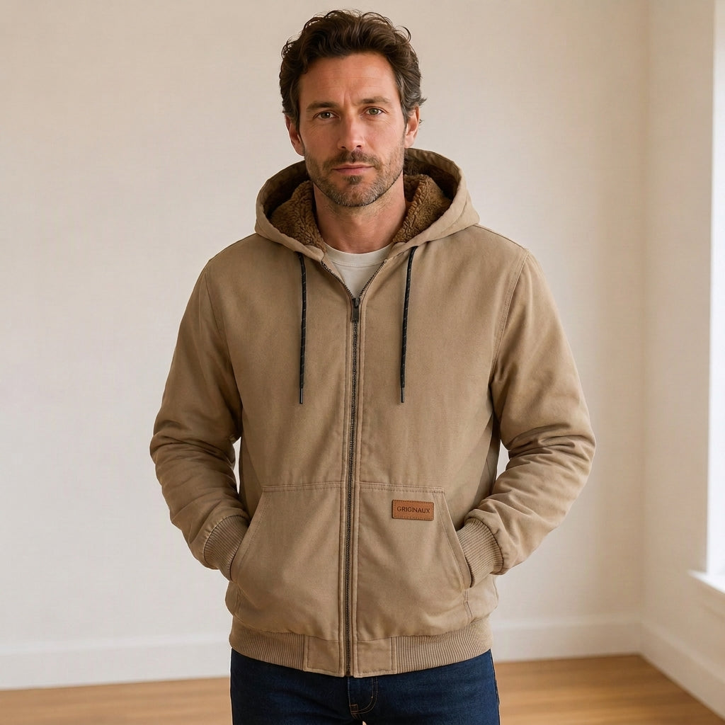 Veste d'hiver décontractée à capuche et thermorégulatrice pour homme