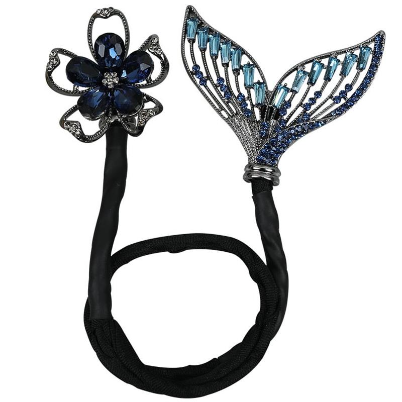 Barrette à cheveux avec fleur en strass