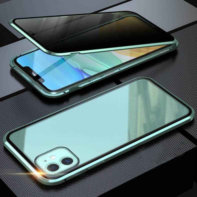 Étui en verre de confidentialité magnétique anti-regard pour iPhone Couverture de protection antispy