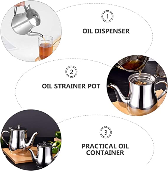(🔥🎁 Vente chaude de Noël 2023 🎁 - 49%) Pot filtrant à huile en acier inoxydable