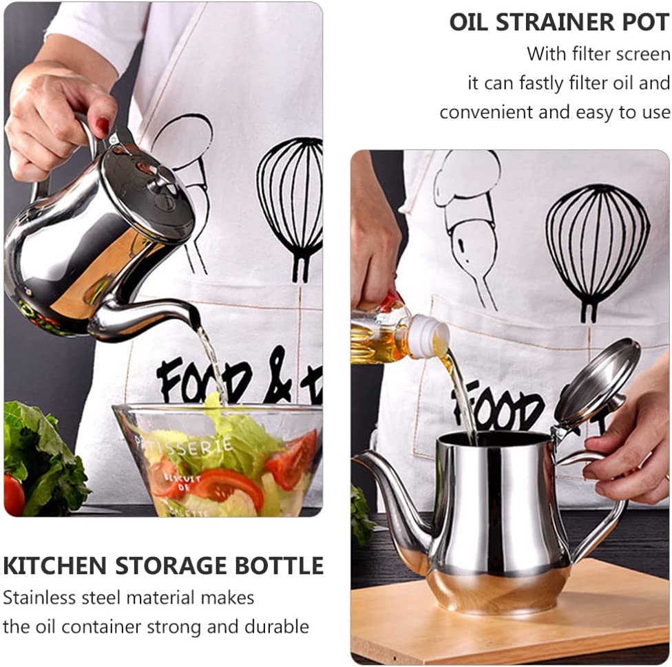 (🔥🎁 Vente chaude de Noël 2023 🎁 - 49%) Pot filtrant à huile en acier inoxydable
