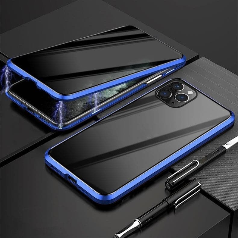 Étui en verre de confidentialité magnétique anti-regard pour iPhone Couverture de protection antispy