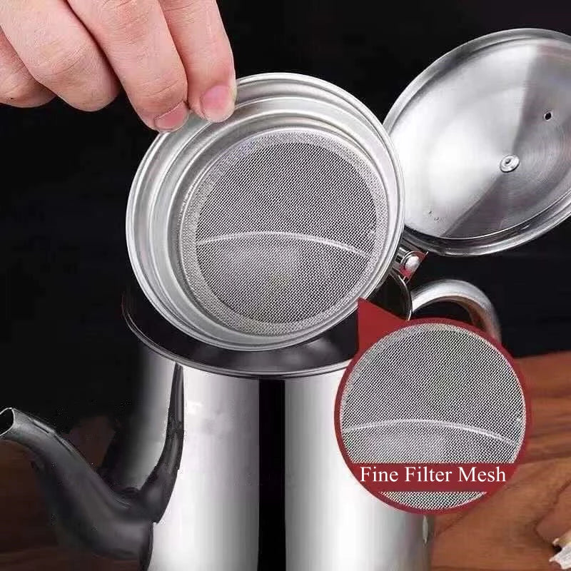 (🔥🎁 Vente chaude de Noël 2023 🎁 - 49%) Pot filtrant à huile en acier inoxydable
