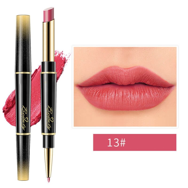 Dernier jour 49% DE RÉDUCTION-Double-ended Rouge à lèvres automatique Crayon à lèvres mat Imperméable à l'eau Non-fading Non-stick Rouge à lèvres