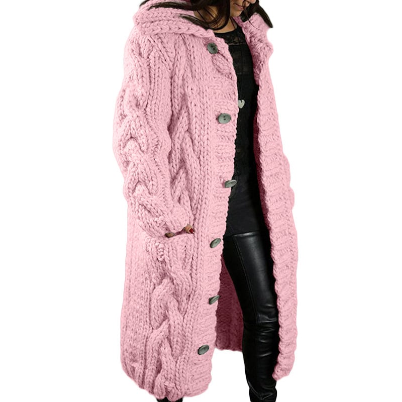 Meilleur cadeau – Manteau pull tricoté à la main en ligne épaisse🔥Livraison gratuite