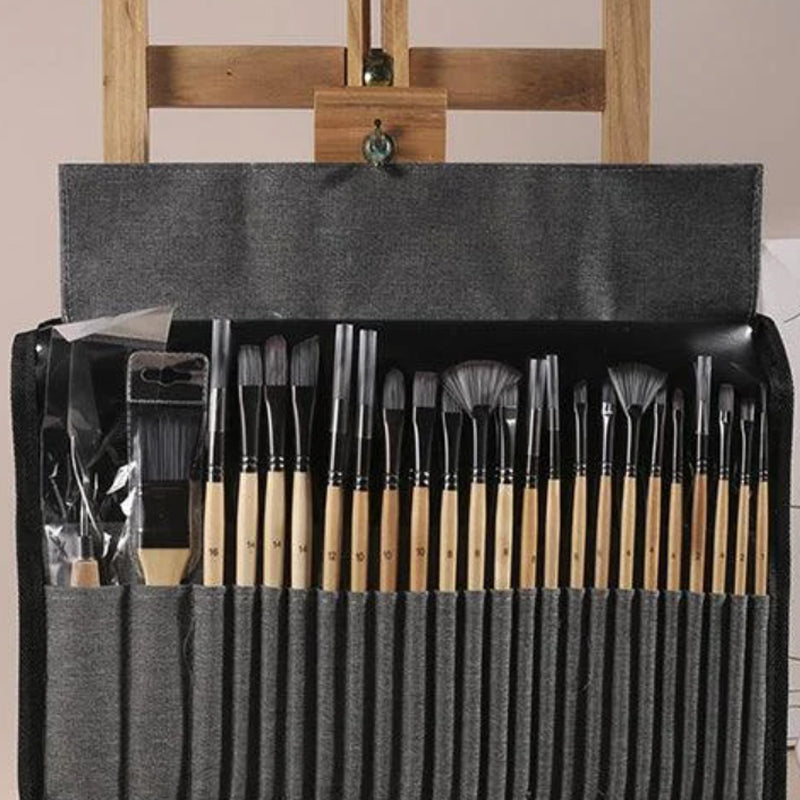 Pinceau de Peinture d'Art Professionnel avec Poignée en Bois Naturel