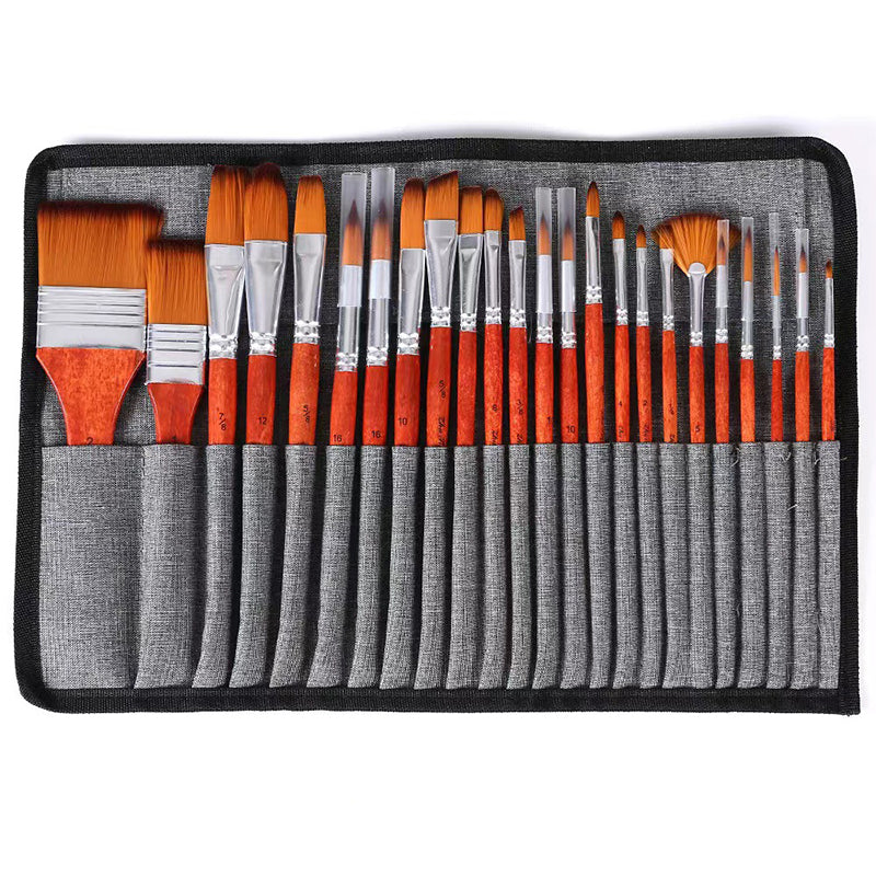 Pinceau de Peinture d'Art Professionnel avec Poignée en Bois Naturel