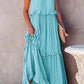 Robe de vacances sans manches de couleur unie