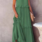 Robe de vacances sans manches de couleur unie