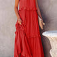 Robe de vacances sans manches de couleur unie