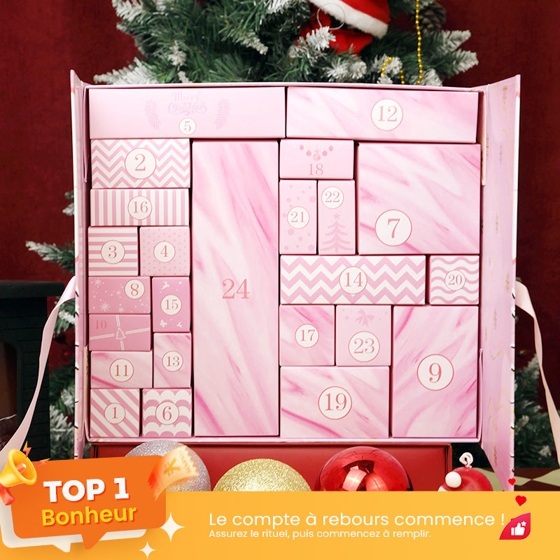 🎁 24 jours pleins de surprises — Calendrier de l'Avent en marbre rose 2025