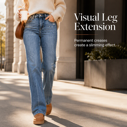Jeans décontractés extensibles à taille haute pour femmes