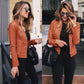 Veste d'automne pour femme en cuir souple pour un usage quotidien