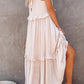Robe de vacances sans manches de couleur unie