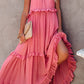 Robe de vacances sans manches de couleur unie