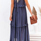Robe de vacances sans manches de couleur unie