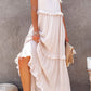 Robe de vacances sans manches de couleur unie