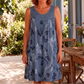 Robe imprimée sans manches à col rond pour femme