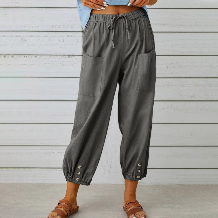 💎 50% DE RÉDUCTION ! 💎 Pantalon Ample Droit à Jambe Large pour Femmes – Coton & Lin Respirant, Coupe Flatteuse & Poches Pratiques 👖
