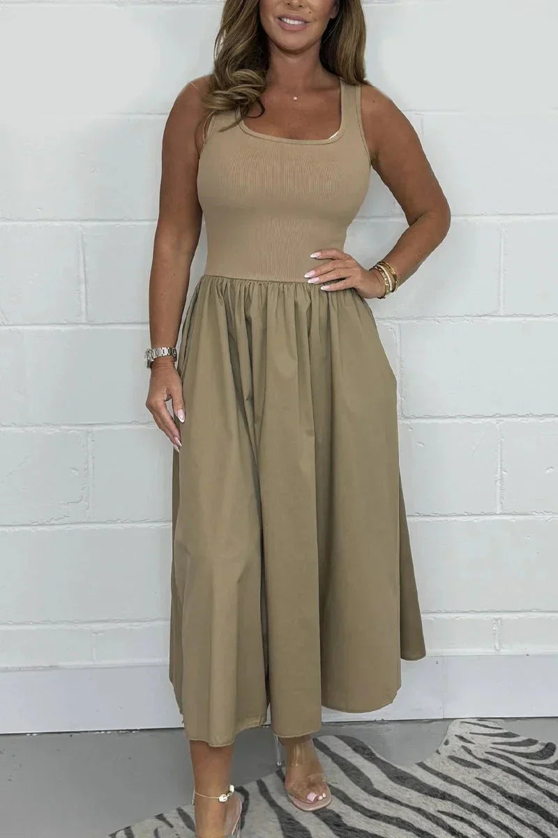 💃VENTE CHAUDE D'ÉTÉ -50% DE RÉDUCTION💃Robe décontractée sans manches de couleur unie pour femme
