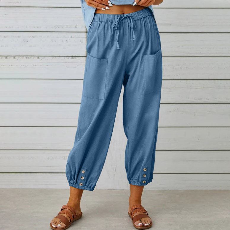 💎 50% DE RÉDUCTION ! 💎 Pantalon Ample Droit à Jambe Large pour Femmes – Coton & Lin Respirant, Coupe Flatteuse & Poches Pratiques 👖