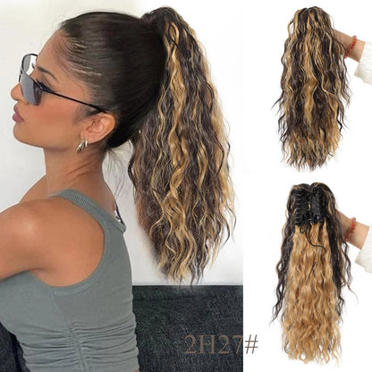 💜 PROMOTION DU DERNIER JOUR - 50% DE RÉDUCTION💜Extension de cheveux bouclés, ondulés et crépus avec queue de cheval