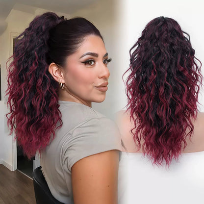 💜 PROMOTION DU DERNIER JOUR - 50% DE RÉDUCTION💜Extension de cheveux bouclés, ondulés et crépus avec queue de cheval