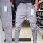 Pantalon casual slim fit en tissu uni pour homme
