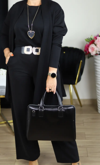 Ensemble 3 pièces élégant comprenant un cardigan long, un haut et un pantalon