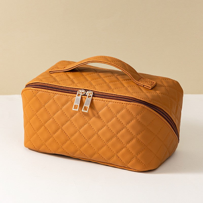 🔥 50% DE RÉDUCTION ! ✨ Trousse de Maquillage Grande Capacité - Pochette Amovible, Design Matelassé Élégant, Idéale pour Voyage 💄🧳