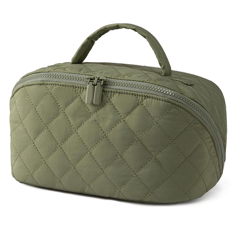 🔥 50% DE RÉDUCTION ! ✨ Trousse de Maquillage Grande Capacité - Pochette Amovible, Design Matelassé Élégant, Idéale pour Voyage 💄🧳