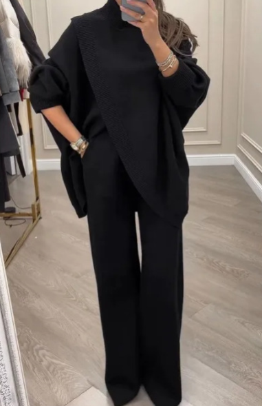 🔥 59 % DE RÉDUCTION ! NOUVEAU ! Ensemble 2 pièces femme – Pull asymétrique + pantalon large, coupe ample et tissu doux, ultra confortable 👚✨ ✅ Livraison gratuite