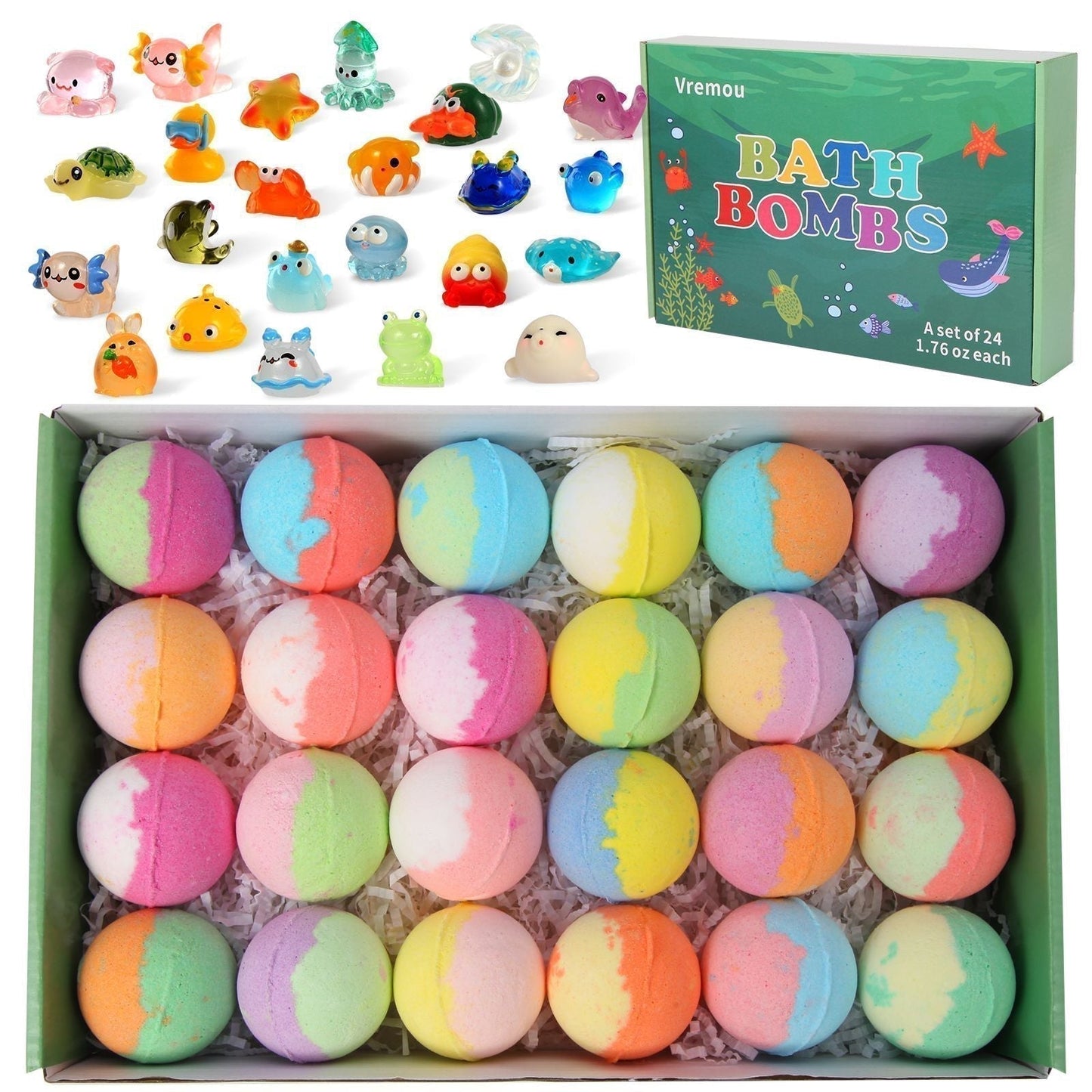 🛁 50 % DE RÉDUCTION | 🌊 Bombes de bain thème océan | 60 g x 12, pour un bain moussant et une idée cadeau amusante ✨
