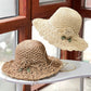 👒Élégant Chapeau de Paille au Crochet avec Détail à Volants