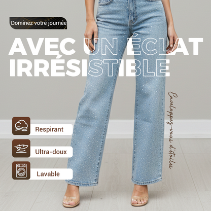 ✨2025 Hot Sale - 50% de réduction✨👗Jeans à jambe droite avec strass
