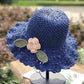 👒Élégant Chapeau de Paille au Crochet avec Détail à Volants