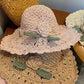 👒Élégant Chapeau de Paille au Crochet avec Détail à Volants