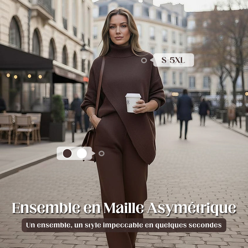 🔥 59 % DE RÉDUCTION ! NOUVEAU ! Ensemble 2 pièces femme – Pull asymétrique + pantalon large, coupe ample et tissu doux, ultra confortable 👚✨ ✅ Livraison gratuite