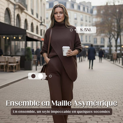 🔥 59 % DE RÉDUCTION ! NOUVEAU ! Ensemble 2 pièces femme – Pull asymétrique + pantalon large, coupe ample et tissu doux, ultra confortable 👚✨ ✅ Livraison gratuite