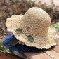 👒Élégant Chapeau de Paille au Crochet avec Détail à Volants