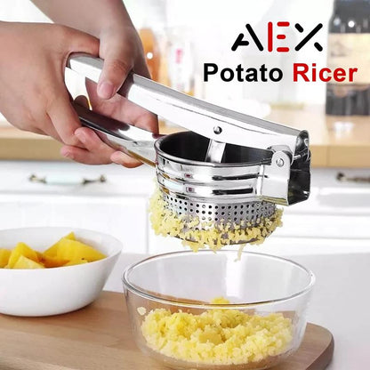 📢📢49 % de réduction !! ⏰Presse multifonctionnel en acier inoxydable AEX pour pommes de terre, jus et aliments