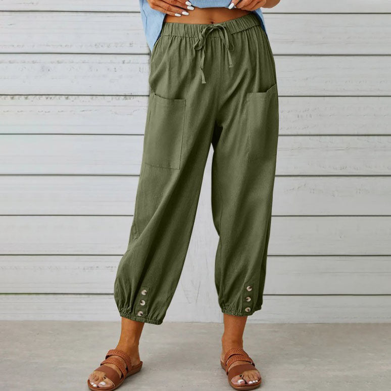 💎 50% DE RÉDUCTION ! 💎 Pantalon Ample Droit à Jambe Large pour Femmes – Coton & Lin Respirant, Coupe Flatteuse & Poches Pratiques 👖