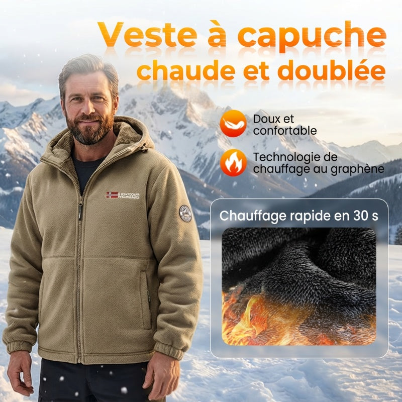 🔥DERNIER JOUR DE PROMOTION - 50 % DE RÉDUCTION🔥Veste unisexe à capuche décontractée isolée et chauffante au graphène améliorée 2026 (avec poches intérieures)