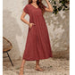 🌸DERNIER JOUR 49% DE REDUCTION - 2024 NEW Vintage Comfortable Cotton Linen V-neck dress with pockets