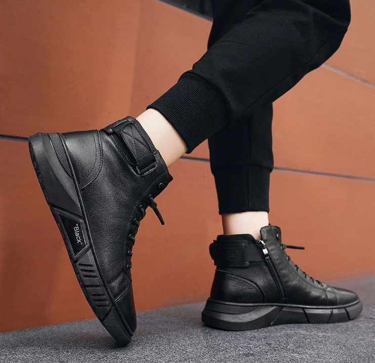 🎁 Soldes 49 % DE RÉDUCTION 🔥BOTTES EN CUIR NOIR MARTINI