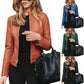 Veste d'automne pour femme en cuir souple pour un usage quotidien