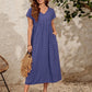 🌸DERNIER JOUR 49% DE REDUCTION - 2024 NEW Vintage Comfortable Cotton Linen V-neck dress with pockets