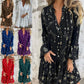 💐Femme Motif Géométrique Confortable robe midi avec col en V