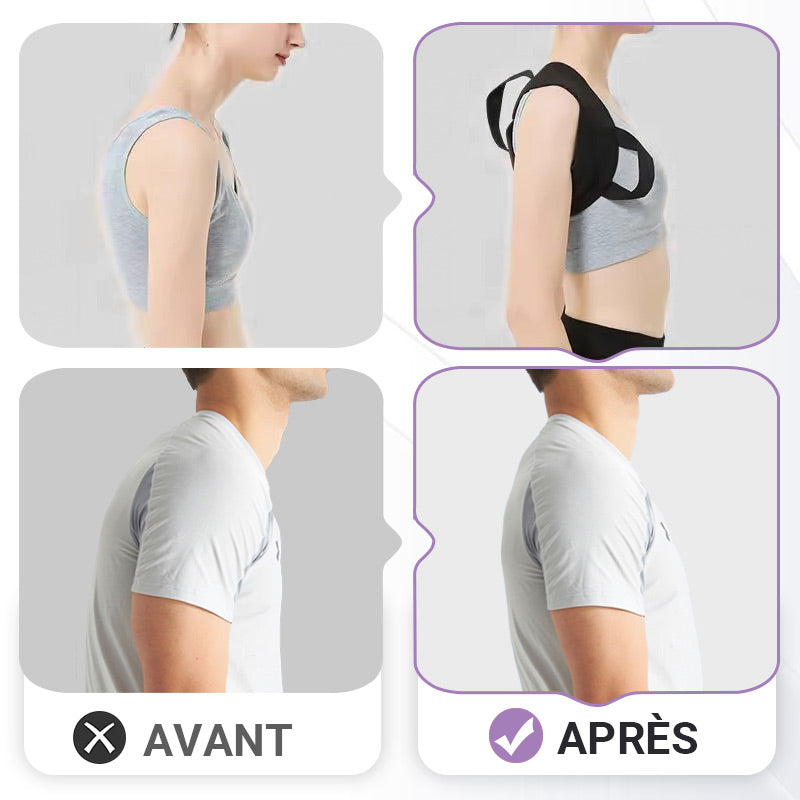 🌟 60% OFF INSTANTANÉ ! 🏆 Correcteur Posture "Tech Magique" - Discret sous les Vêtements, Ajustable et Confortable 💡📦