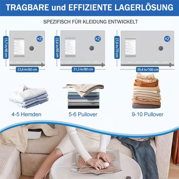 🎁 Hot Sale 50% OFF 🔥6 paquets de sacs de compression sous vide électriques USB - Gagnez de l'espace, voyagez léger !